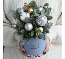 New Year's composition in a box "Heavenly Frost"