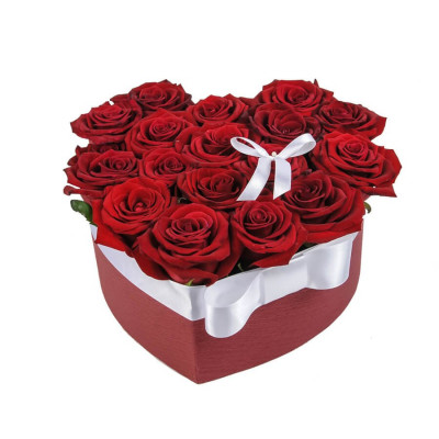 15 heart-shaped roses