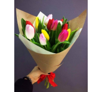 15 multicolored tulips