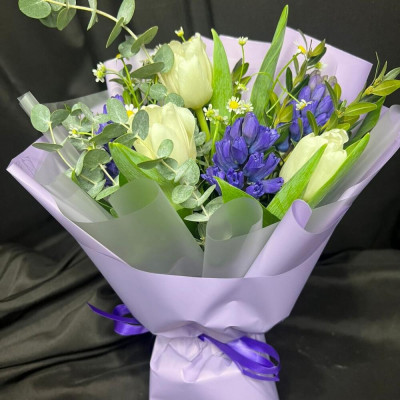 Spring tulips and hyacinths