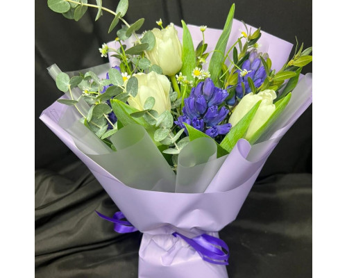 Spring tulips and hyacinths