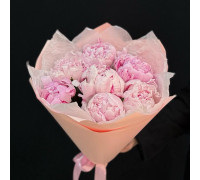 Букет с пионами 7 шт. Сара Бернард