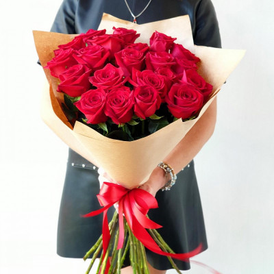 21 red roses 50 cm
