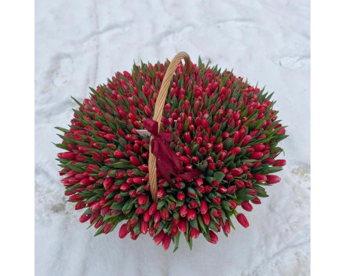 Тюльпаны в корзине