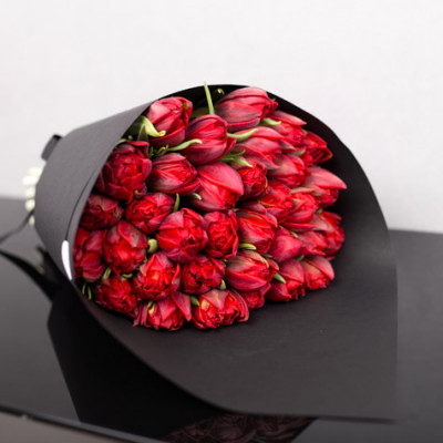 25 красных тюльпанов 