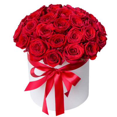  35 red roses in box