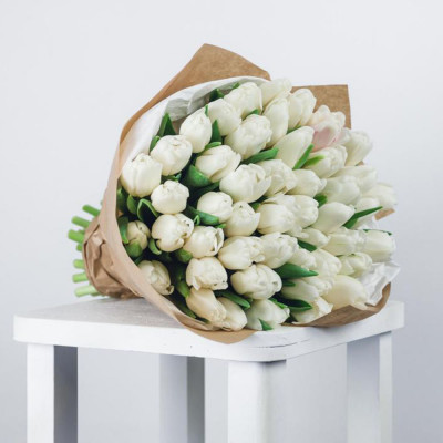 49 white tulips
