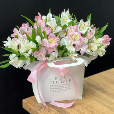Alstroemeria in a purse