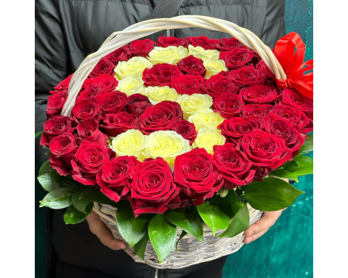 Letter of roses in a basket Letter of roses in a basket