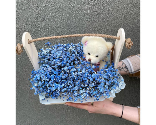 Gypsophila and Teddy Bear Box Gypsophila and Teddy Bear Box